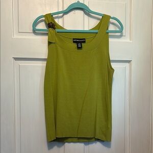 Norton McNaughton Olive Green Tank with Shoulder Accent